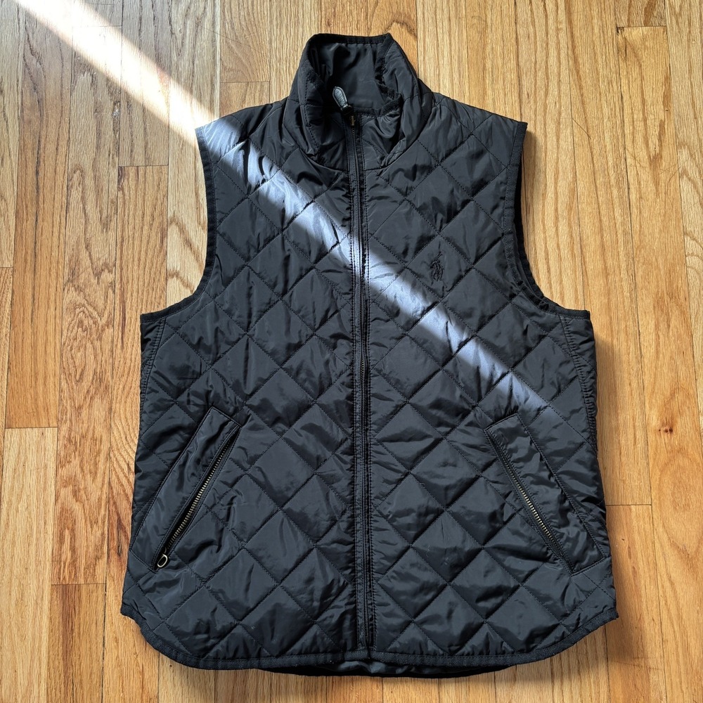 Polo Ralph Lauren Men Quilted Vest Size M Black Utility Beaton Gilet Jacket